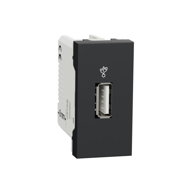 TOMA USB 3.0 1 MODULO ANTRACITA