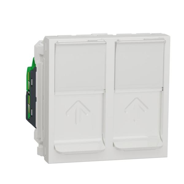 TOMA DOBLE RJ45 CATEGORÍA 6 STP 2 MÓDULOS BLANCO POLAR