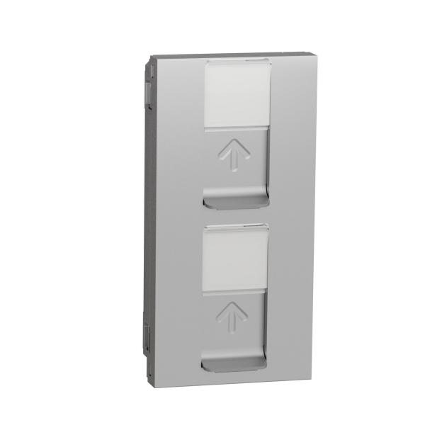 TAPA DOBLE RJ45 KEYSTONE ALUMINIO