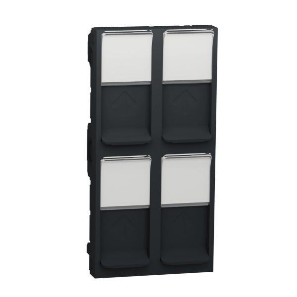 TAPA CUÁDRUPLE RJ45 S-ONE ANTRACITA