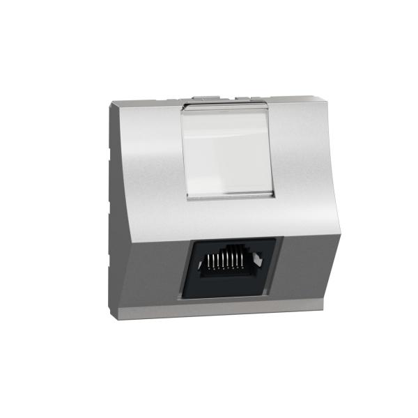 TOMA RJ45 INCLINADA CATEGORÍA 6 STP 2 MÓDULOS ALUMINIO