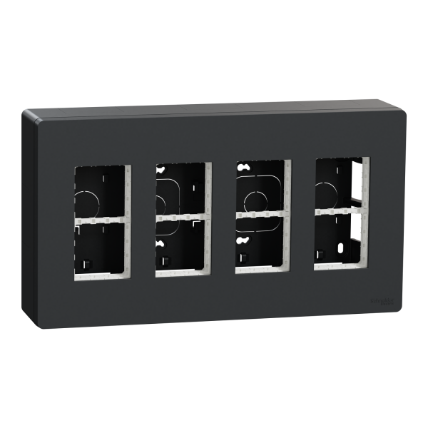 New Unica System +, Puesto de Trabajo 4 columnas Superficie Antracita
