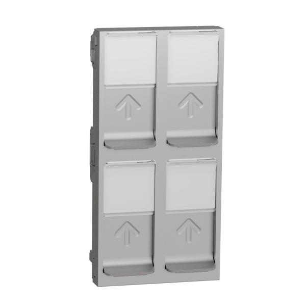 TAPA CUÁDRUPLE RJ45 KEYSTONE ALUMINIO