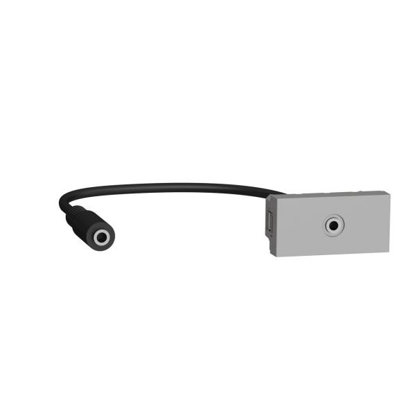 TOMA MINIJACK 3,5mm 1 MODULO ALUMINIO