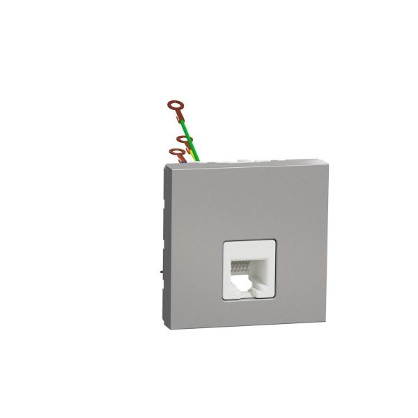 TOMA TELÉFONO RJ12 2 MÓDULOS ALUMINIO