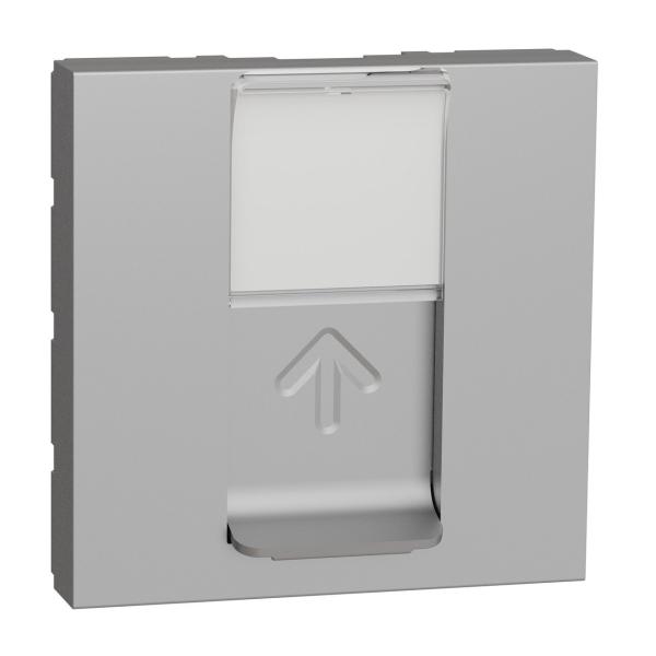 CARÁTULA TOMA RJ45 2 MÓDULOS ALUMINIO