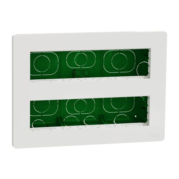 New Unica System +, Centralización Empotrar 2 x 8 módulos Blanco