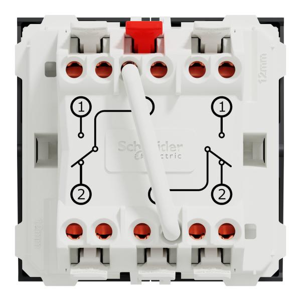 New Unica Doble conmutador 2 mod Antracita