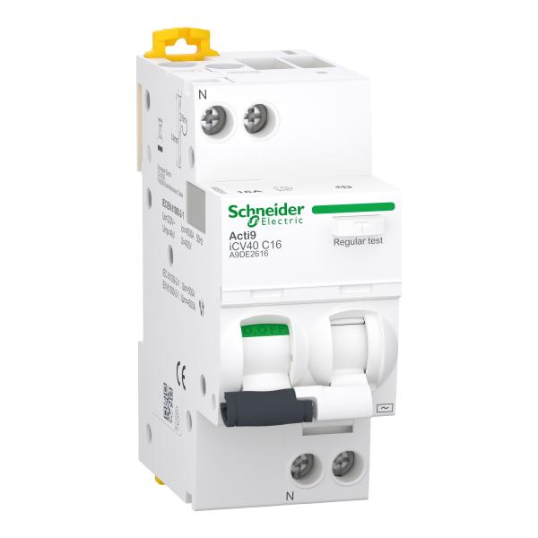 Interruptor automático diferencial combinado, Acti 9 iCV40, 1P+N, 16A, Curva C, 30mA, AC