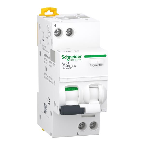 Interruptor automático diferencial combinado, Acti9 iCV40, 1P+N, curva C,25A, 300mA, AC