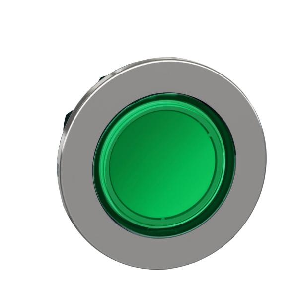 CABEZA PULSADOR LUMINOSO XB4 MONTAJE ENRASADO VERDE LED