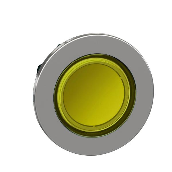 CABEZA PULSADOR RASANTE LUMINOSO XB4 MONTAJE ENRASADO AMARILLO LED