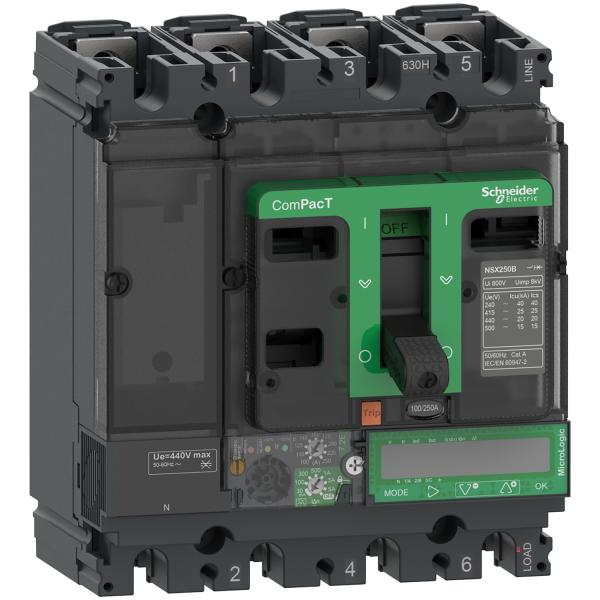 Interruptor automatico ComPacT NSX100H 70kA AC 4P4R 100A Micrologic 7.2E