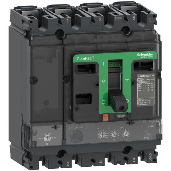 Interruptor automatico ComPacT NSX250F 36kA AC 4P4R 250A Micrologic 2.2