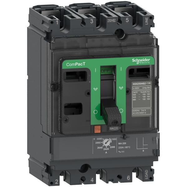 Interruptor automatico ComPacT NSX250F 36kA AC 3P3R 220A MA