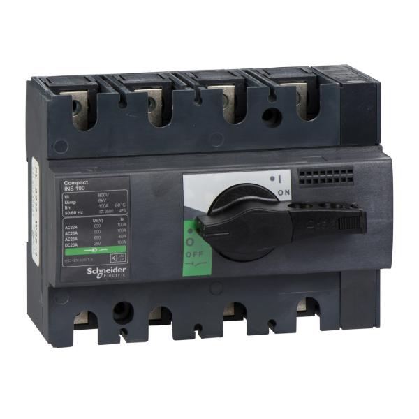 INTERRUPTOR / SECCIONADOR COMPACT 100A 4P EMPOTRABLE NEGRO