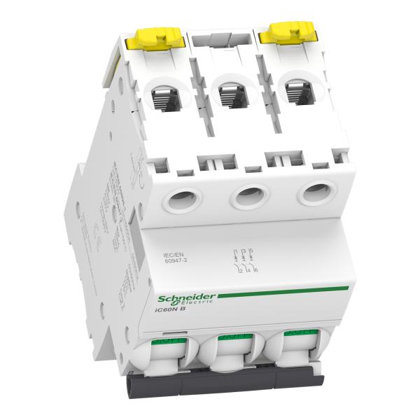 Magnetotérmico, Acti9 iC60N, 3P, 20 A, B curva, 6000 A (IEC 60898-1), 10 kA (IEC 60947-2)