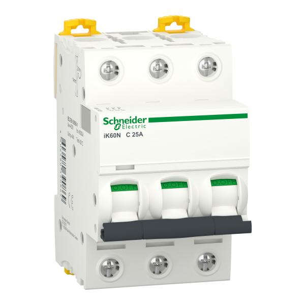 Interruptor magnetotérmico; Acti9 iK60N; 3P; 25A; curva C; 6000 A
