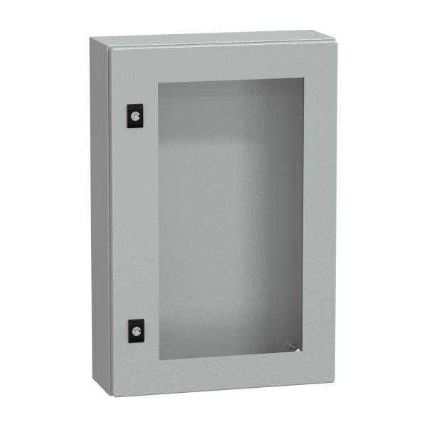 Armario mural de acero, PanelSeT CRN 600x400x150 puerta transparente sin placa de montaje