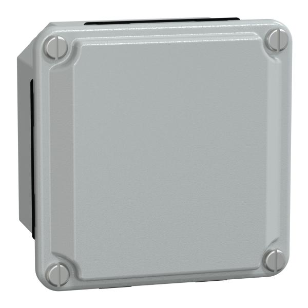 Caja industrial metálica - tapa baja-  Alt85xAnch85xProf49 - IP55 - gris RAL 7035