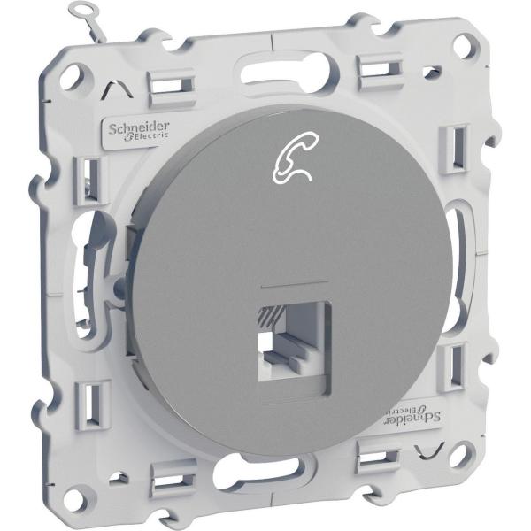 TOMA RJ12 6 CONTACTOS ALUMINIO ODIASE PLATA