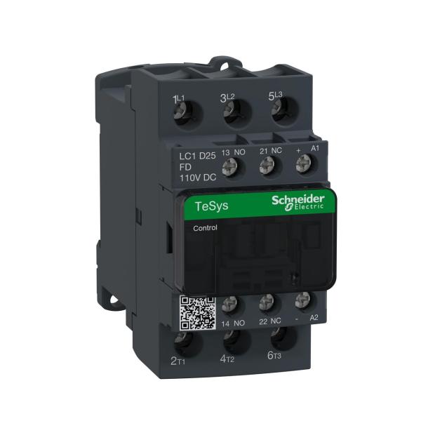 CONTACTOR 25A 1 NA/1 NC 110V CC-AR ANTIPARÁSITO