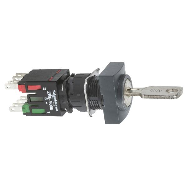 SELECTOR DIÁMETRO 16 LLAVE 1 NA/NC 2 FIJAS RECTANGULAR