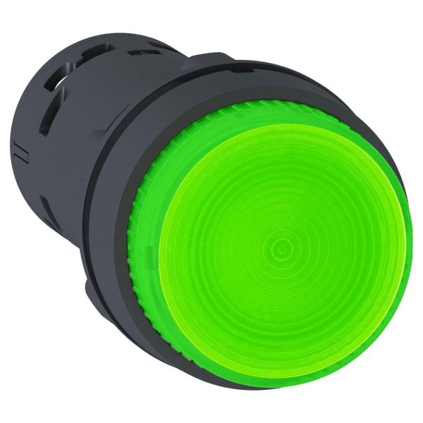 PULSADOR LUMINOSO LED IMPULSOR VERDE CA 24V