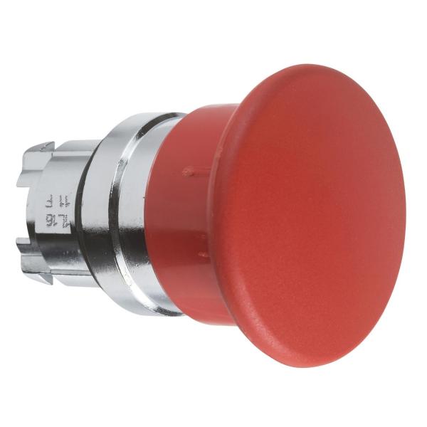 CABEZA PULSADOR SETA DIÁMETRO 22 40mm ROJA EMBELLECEDOR METÁLICO
