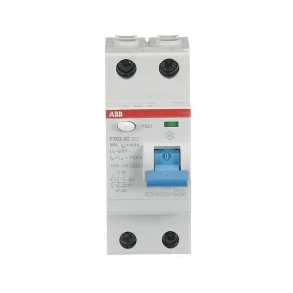 INTERRUPTOR DIFERENCIAL RESIDENCIAL/TERCIARIO F202AC-25/0,3 2P 25A TIPO AC 300mA