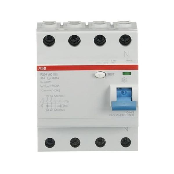 INTERRUPTOR DIFERENCIAL RESIDENCIAL/TERCIARIO F204AC-63/0,03 4P 63A TIPO AC 30mA