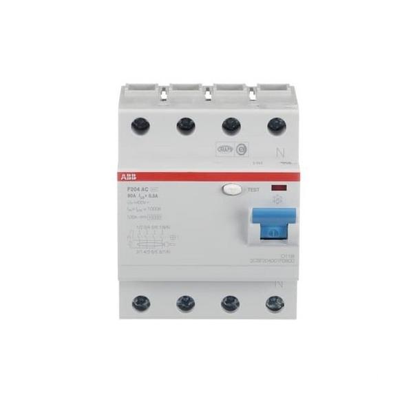 INTERRUPTOR DIFERENCIAL INDUSTRIAL F204AC-80/0,3 4P 80A TIPO AC 300mA