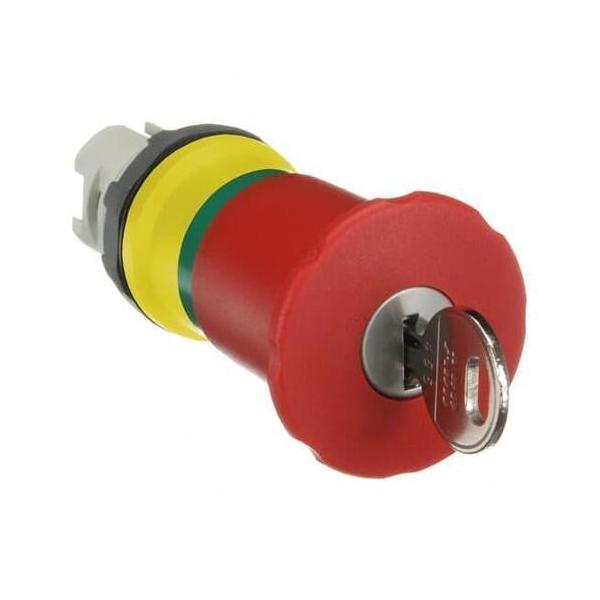PULSADOR EMERGENCIA 40 MPEK4-11R REARME llave-71 ROJO