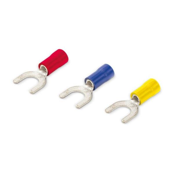 TERMINAL PREAISLADO HORQUILLA DIÁMETRO 6 AZUL