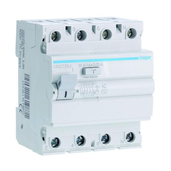 INTERRUPTOR DIFERENCIAL 4P 25A 30mA AC