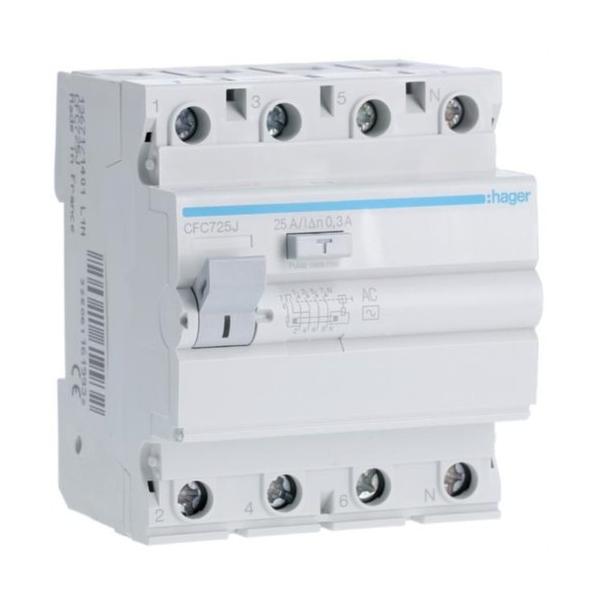 INTERRUPTOR DIFERENCIAL 4P 25A 300mA AC