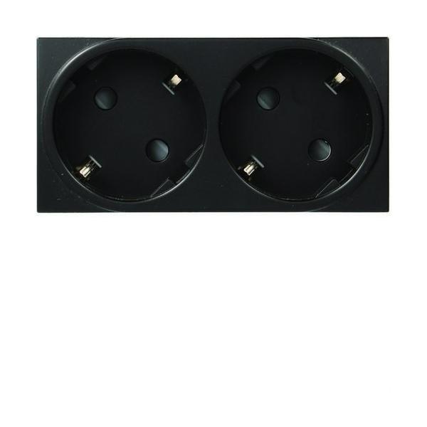 TOMA SCHUKO SYSTO DOBLE V2 NEGRO