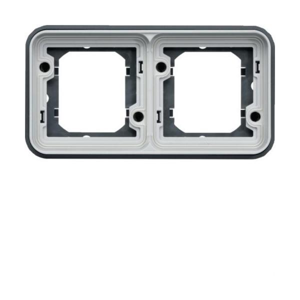 SOPORTE DE EMPOTRAR ESTANCA CON 2 ELEMENTOS HORIZONTAL GRIS