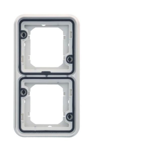 SOPORTE DE EMPOTRAR ESTANCA CON 2 ELEMENTOS VERTICAL BLANCO