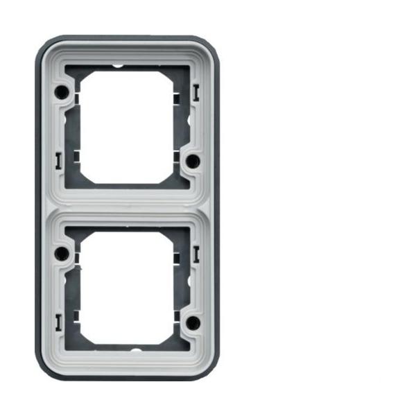 SOPORTE DE EMPOTRAR ESTANCA CON 2 ELEMENTOS VERTICAL GRIS