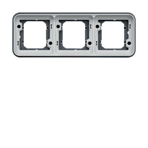 SOPORTE DE EMPOTRAR ESTANCA CON 3 ELEMENTOS HORIZONTAL GRIS