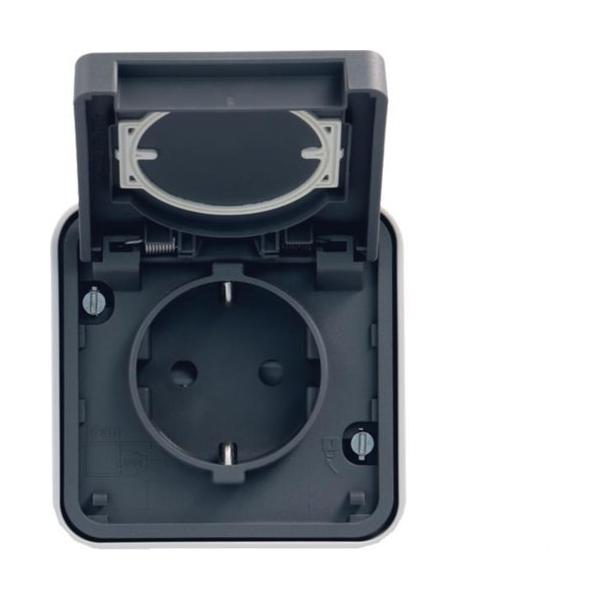 TOMA SCHUKO COMPLETA SUPERFICIE ESTANCA GRIS