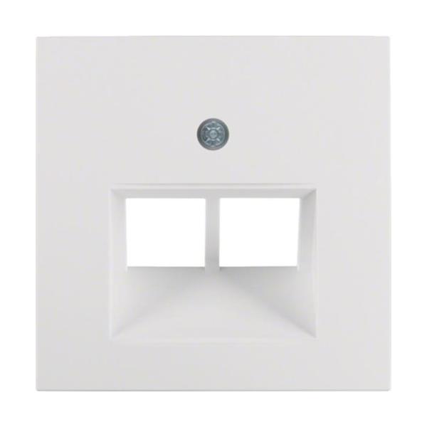 PLACA CENTRAL PARA CONECTOR DOBLE S1 BRILLO BLANCO POLAR