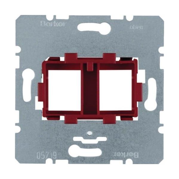 MECANISMO PLACA SOPORTE CON ENTRADA CON 2 ELEMENTOS ROJO