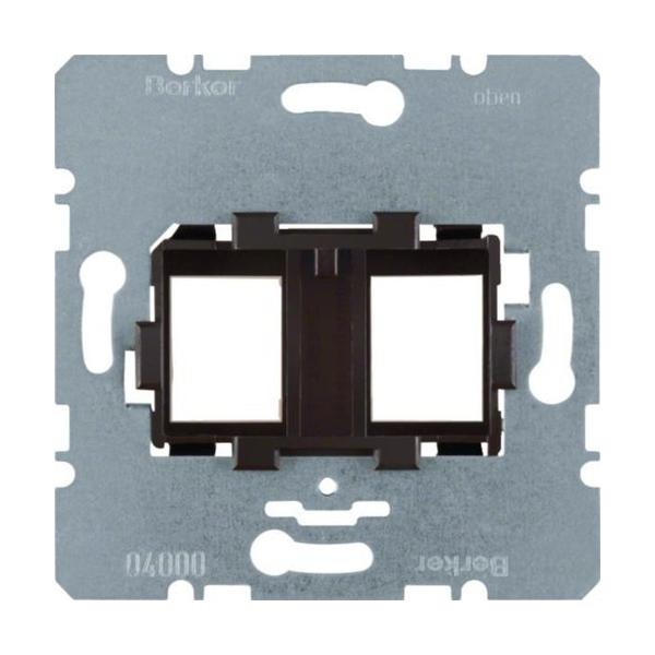 BASTIDOR PARA CONECTOR CON 2 MÓDULOS MARRONES