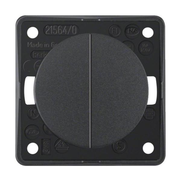 PULSADOR DOBLE INTEGRO CON TERMINAL COMÚN ANTRACITA