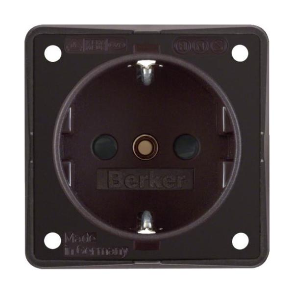 TOMA CORRIENTE SCHUKO PARA TORNILLO CON DISPOSITIVO MARRON