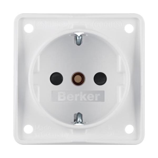 TOMA CORRIENTE SCHUKO PARA TORNILLO CON DISPOSITIVO BLANCO POLAR