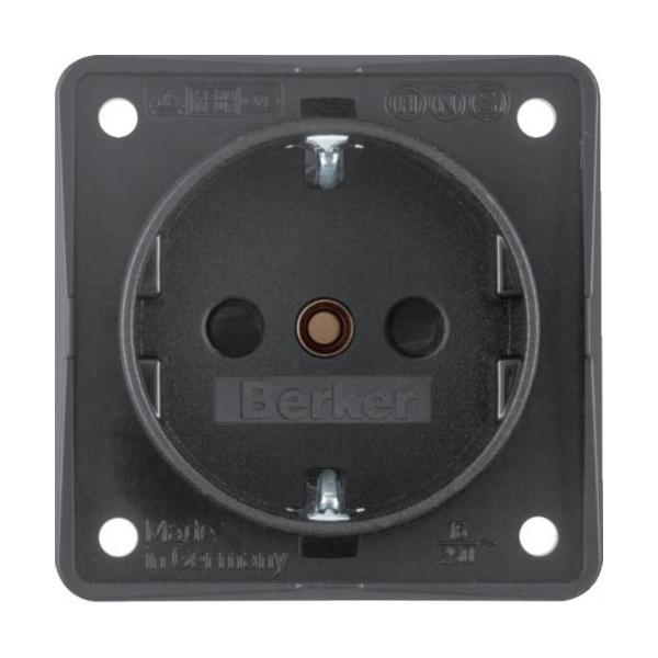 TOMA CORRIENTE SCHUKO PARA TORNILLO CON DISPOSITIVO ANTRACITA