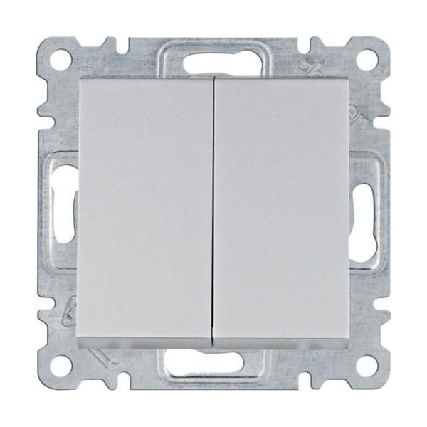 INTERRUPTOR DOBLE LUMINA PLATA